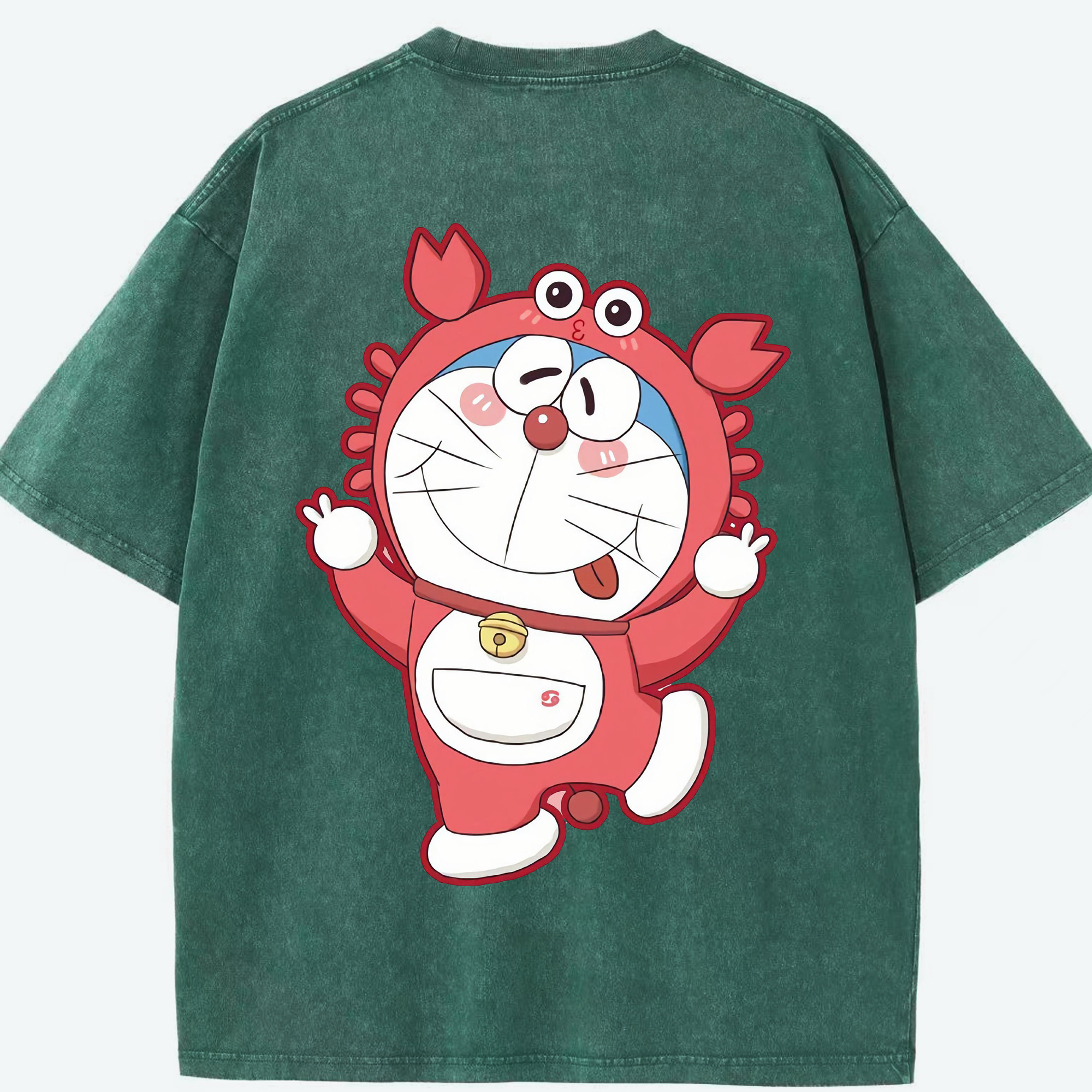 （画像用） ドラえもん Doraemon 綿100% ヴィンテージ風 半袖Tシャツ（背面プリント）